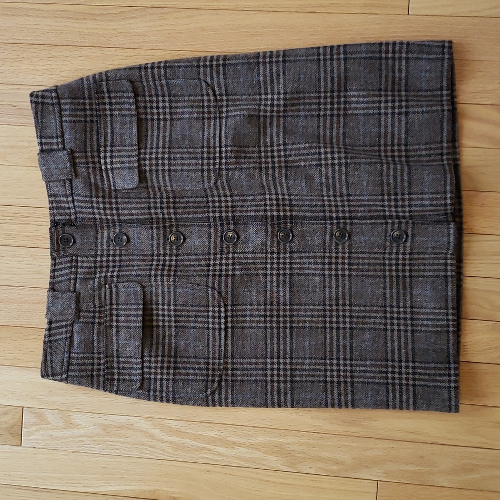 BROOKS BROTHER wool plaid skirt